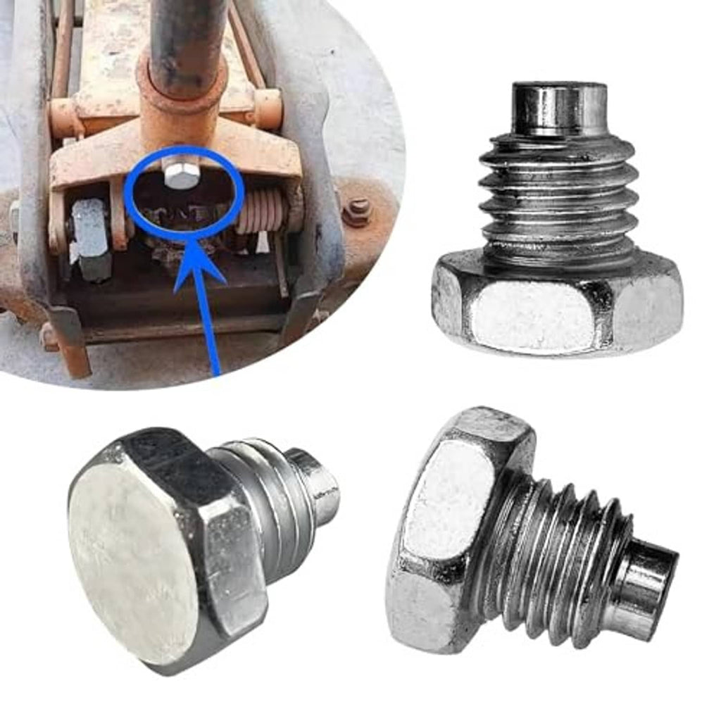 Assorted hex-head threaded screw bolts with flat washers, chrome-finish set for jack handle