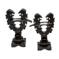 Black U-bolt gear mounting bracket with rotating clamp and base plate