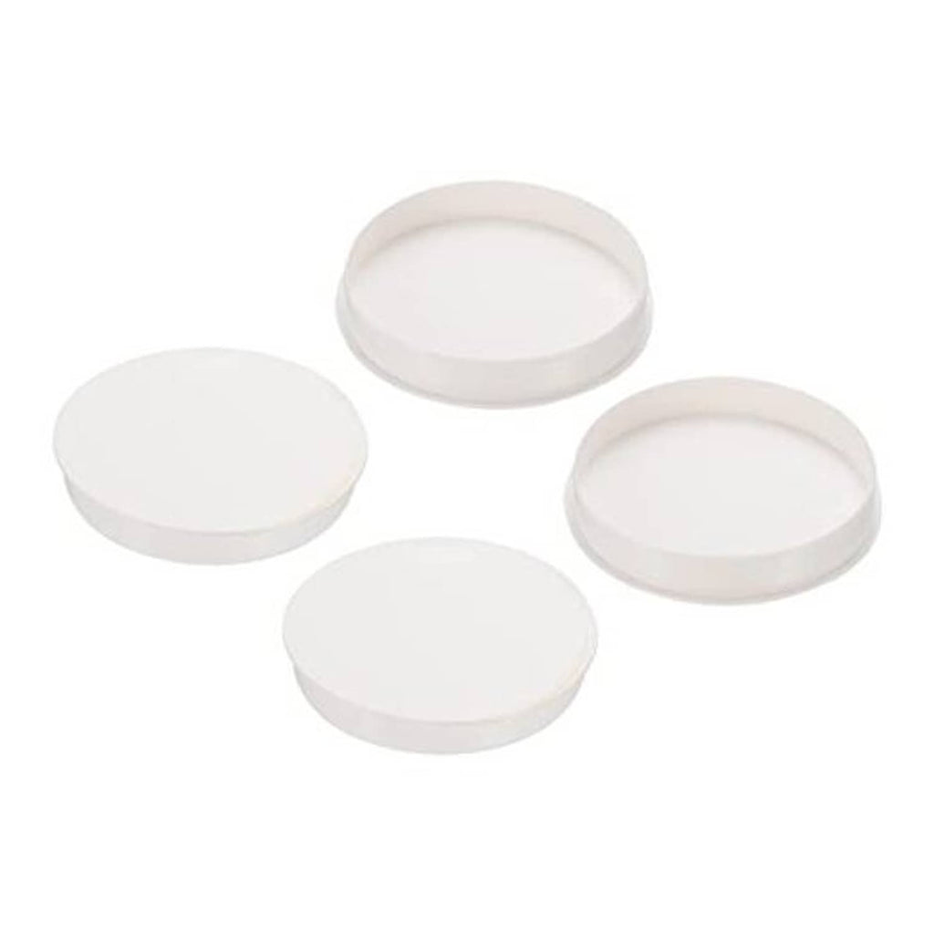 4-pack white PVC pipe end caps, round plug couplings for furniture pipe ends