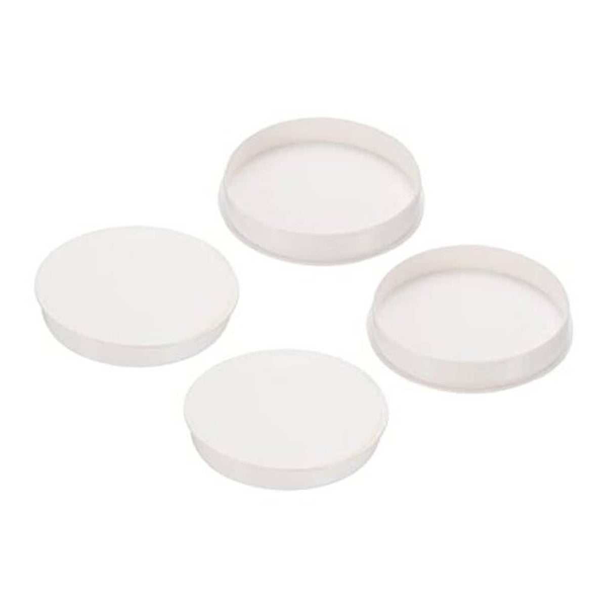 4-pack white PVC pipe end caps, round plug couplings for furniture pipe ends