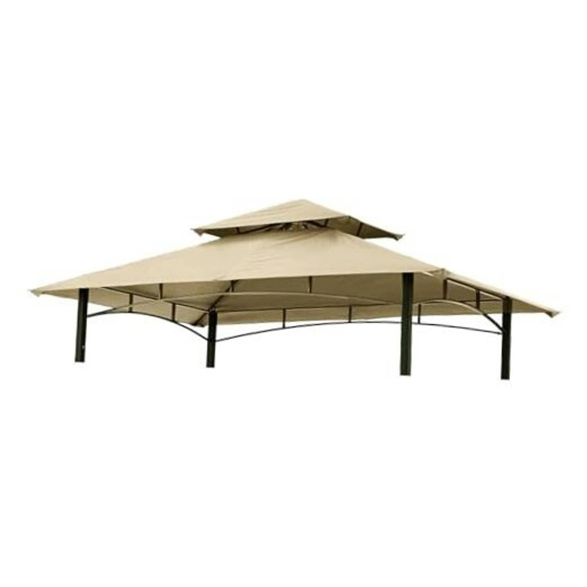 Beige 5x8 grill gazebo replacement canopy with slanted roof and side panels