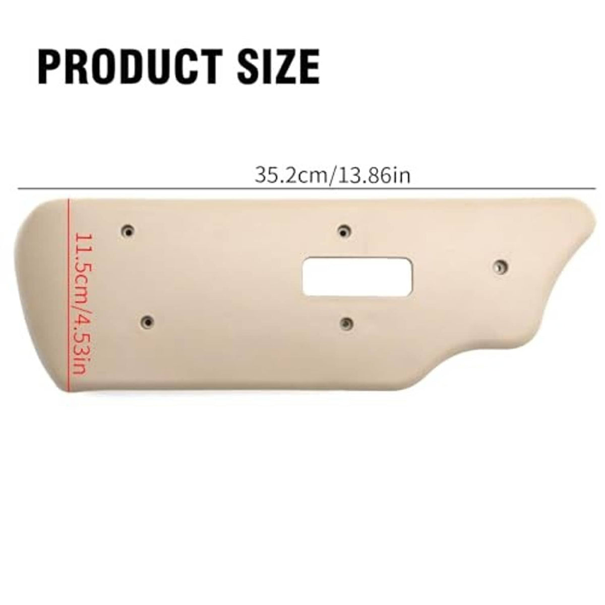 Beige switch bezel panel, 35.2 cm long, with rectangular opening and mounting holes