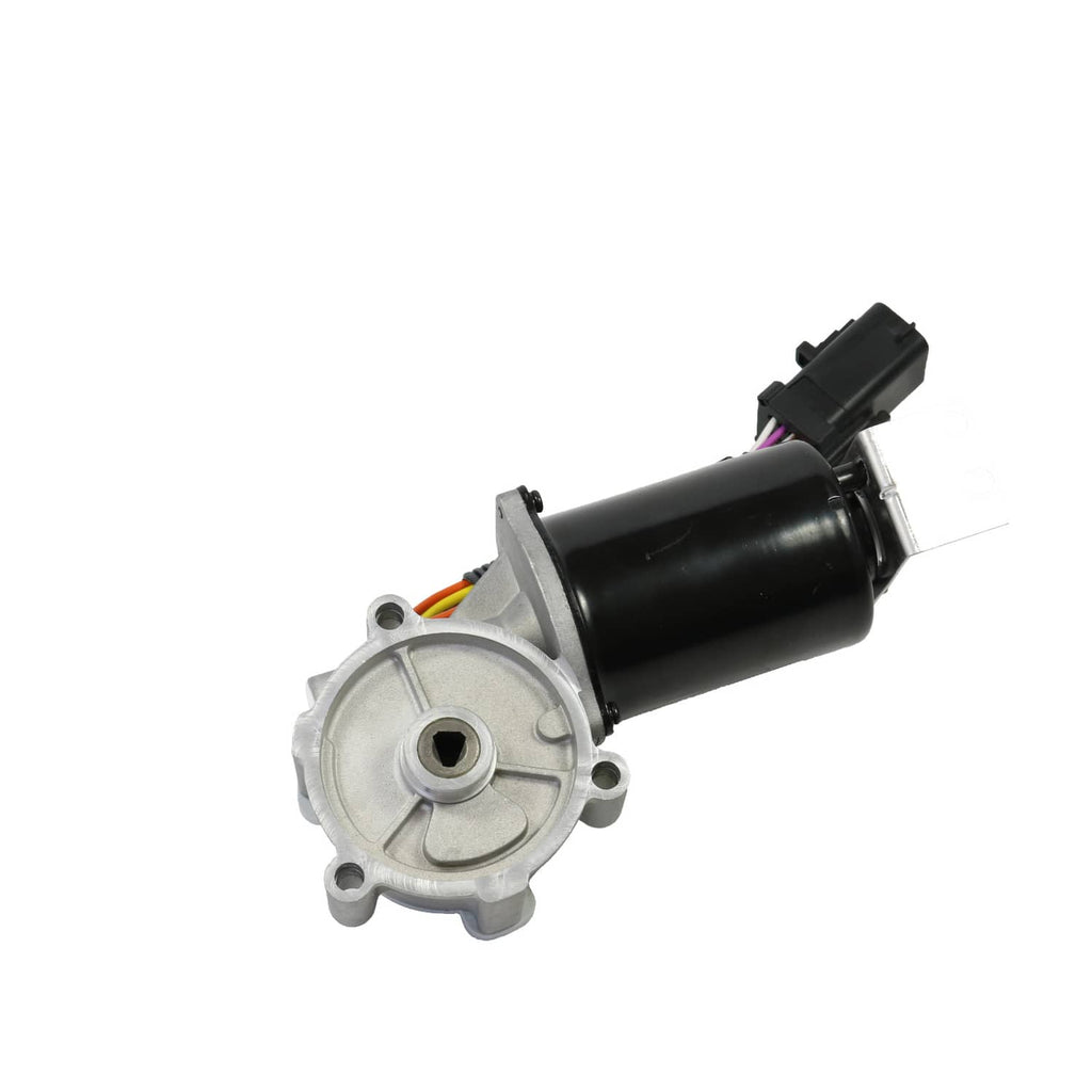 Transfer case shift motor with silver circular base and black actuator