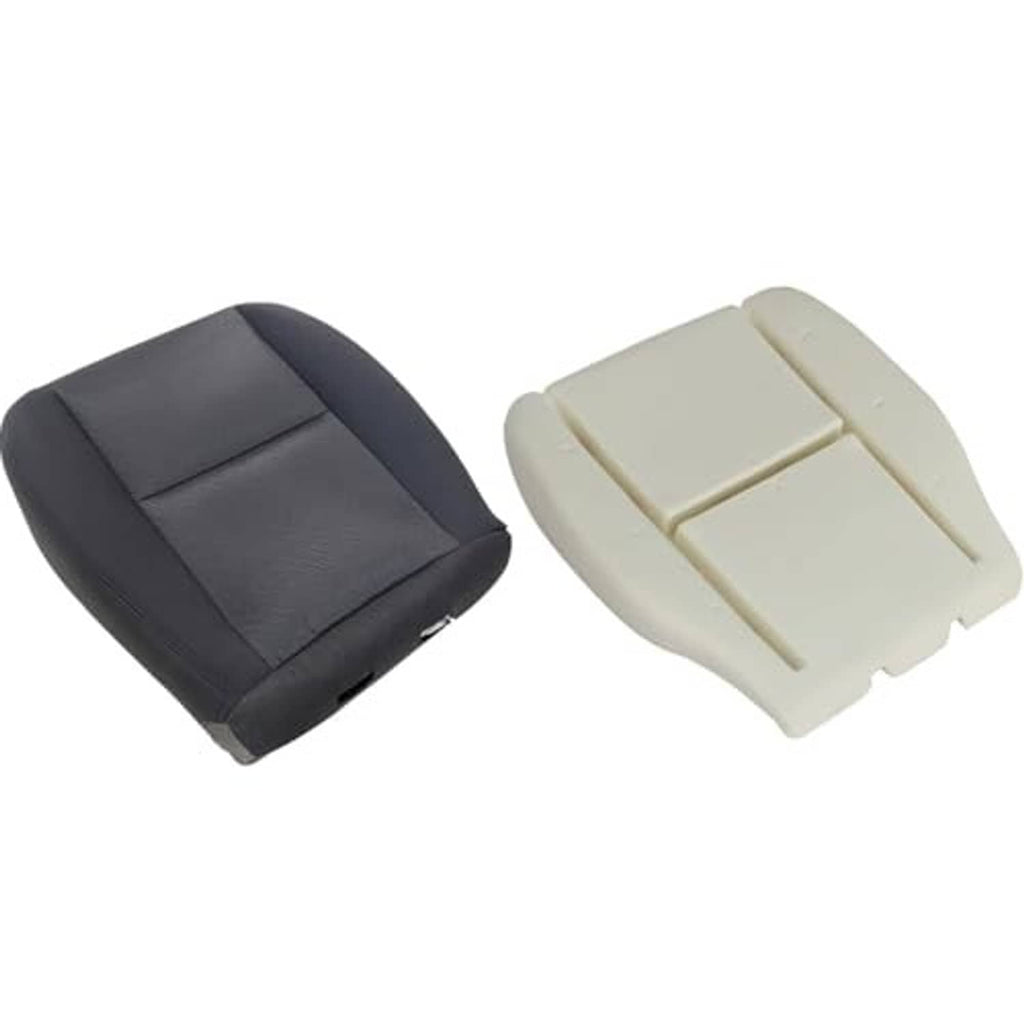 Set of front driver seat cushion covers: dark and cream colors with foam inserts