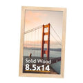 Natural wood picture frame with clear acrylic front, portrait orientation