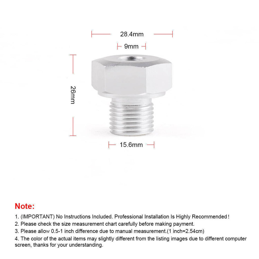 Oil pressure sensor adapter with M16x1.5 male and 1/8 NPT female threads, measured