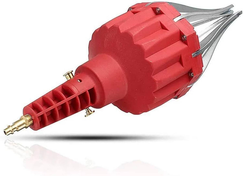 Pneumatic CV joint boot expander tool with red housing and metal spreader arms