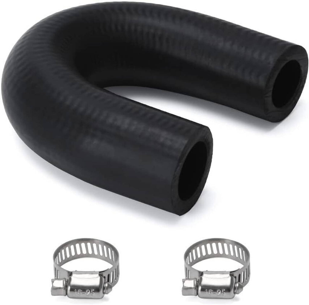 Black coolant crossover hose pair with two clamp assemblies