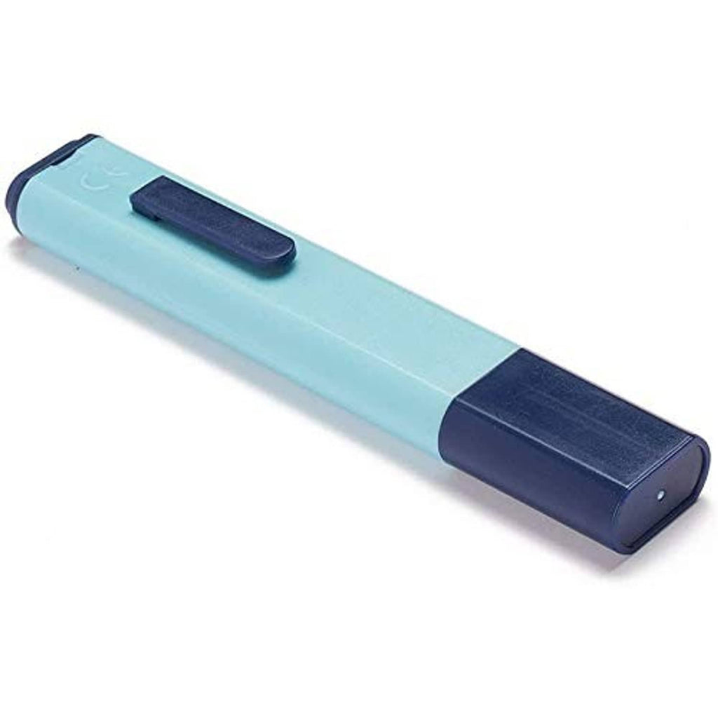 Digital TDS salinity tester with dark blue end caps and textured grip