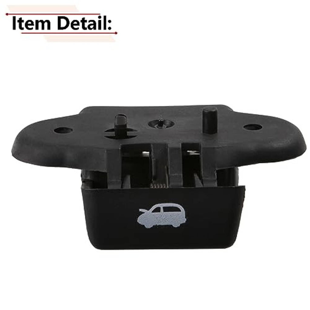 Hood release handle latch, dark plastic base with molded car icon and posts