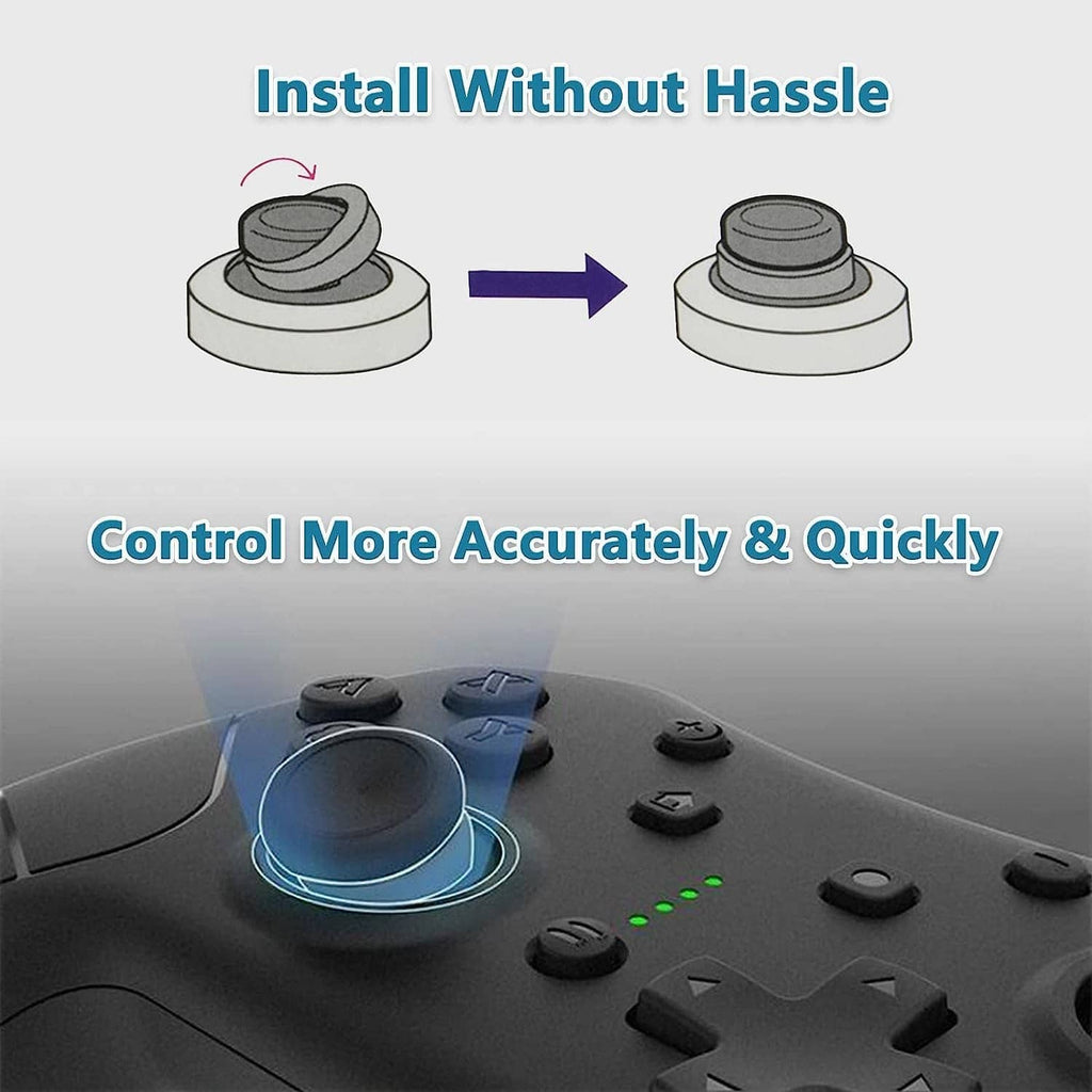 Aim assist rings install on controller thumbstick, quick-control graphic