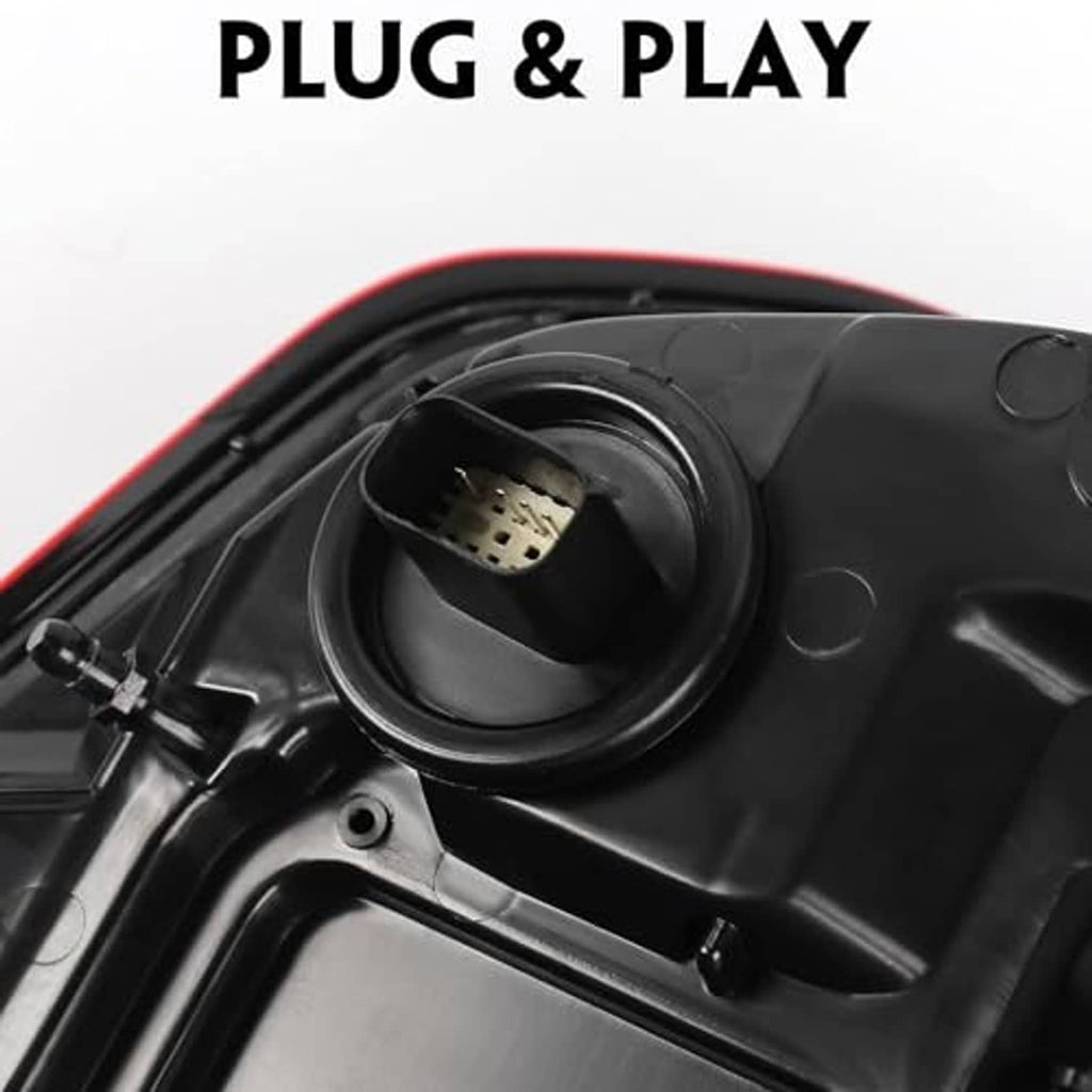 Tail light wiring connector socket with plug interface on black housing