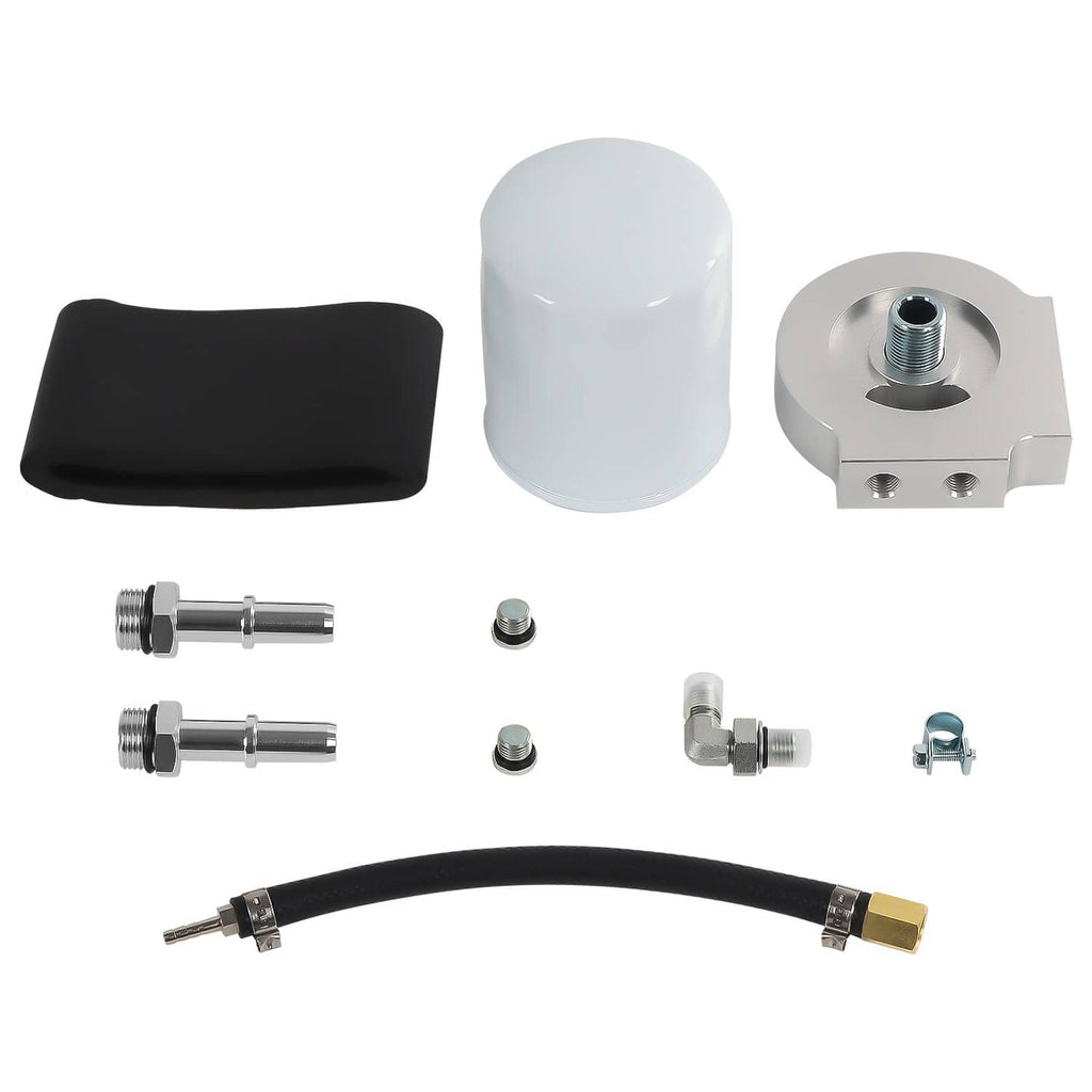 Fuel filter conversion kit parts set: filter, adapter plate, hoses, fittings, protective boot