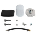 Fuel filter conversion kit parts set: filter, adapter plate, hoses, fittings, protective boot