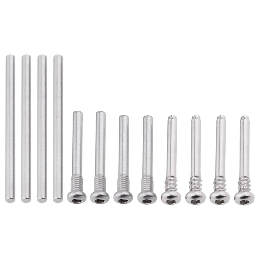 Steel suspension pin screw set, multiple silver pins with round heads