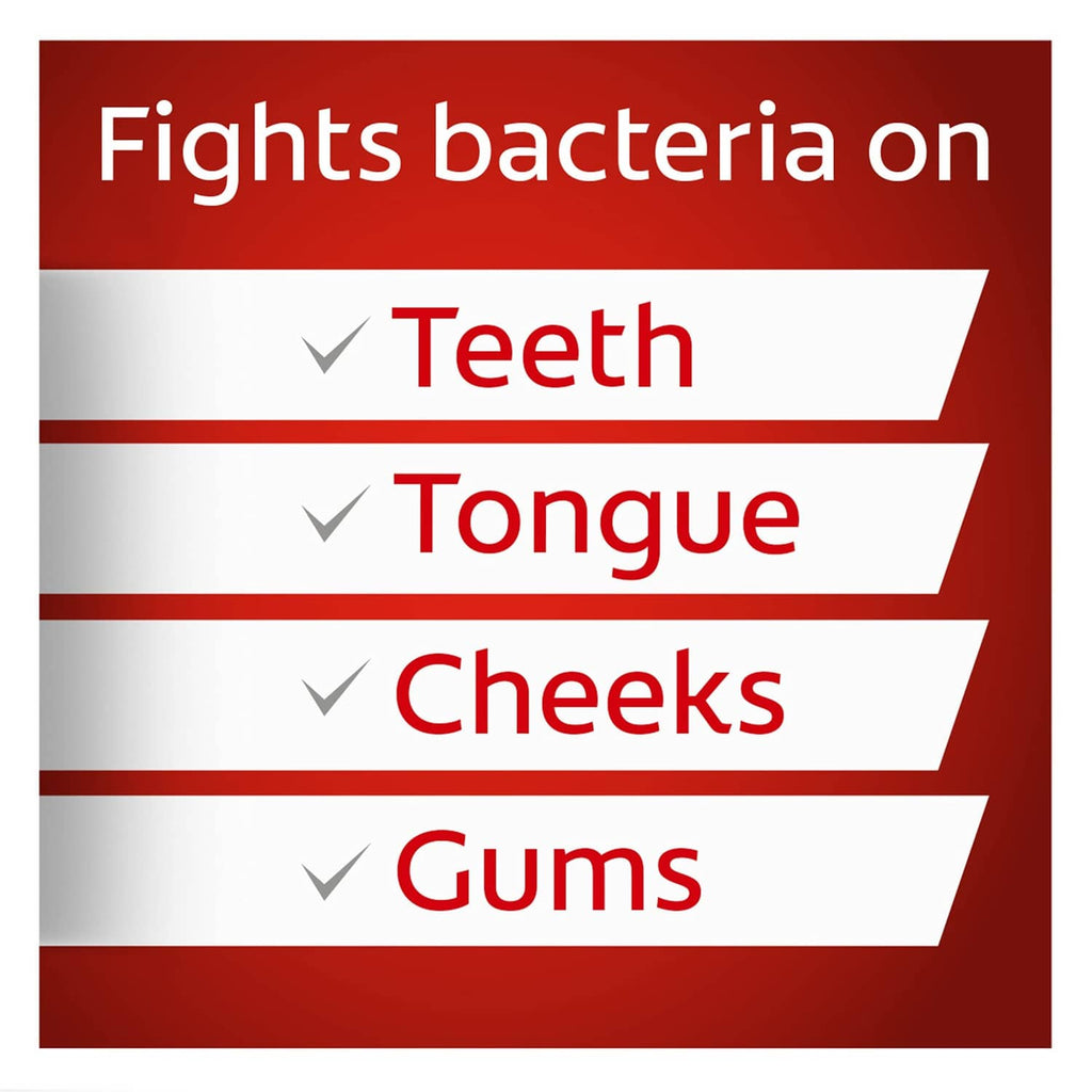 Colgate Total whitening toothpaste feature: fights bacteria on teeth, tongue, cheeks, gums