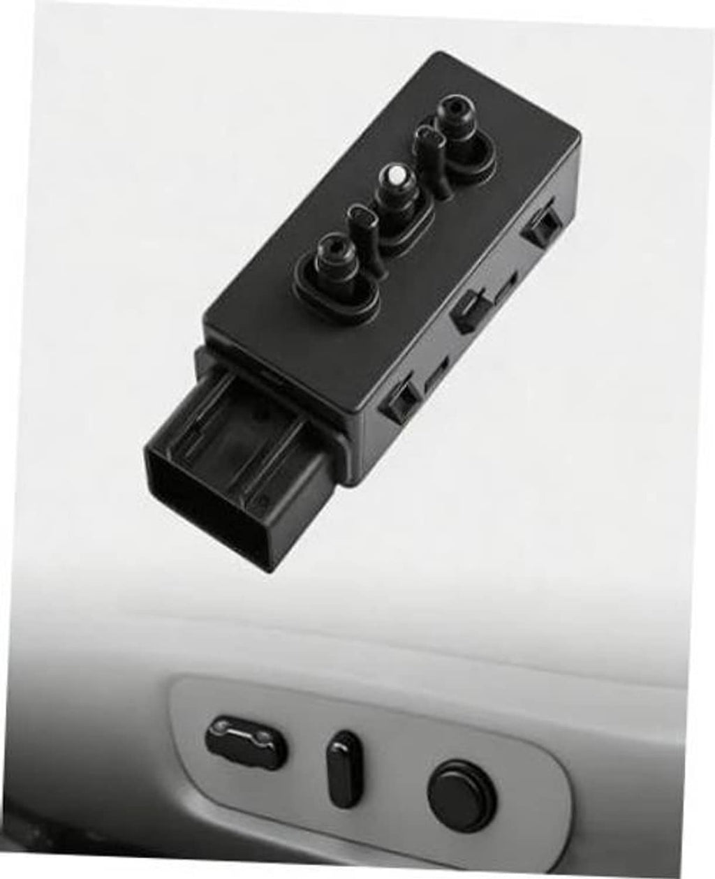 Black 6-way power seat adjustment switch module with control knobs and side ports