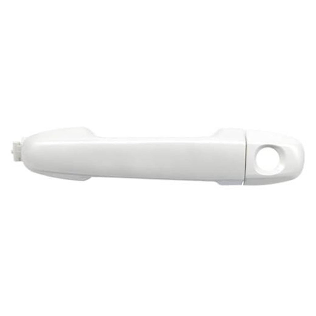White front exterior door handle with round keyhole on driver side, single piece