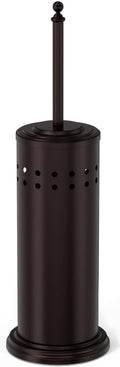 Dark bronze perforated canister holder with upright plunger handle
