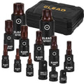 Impact spline bit socket set with storage case and brown/black sockets