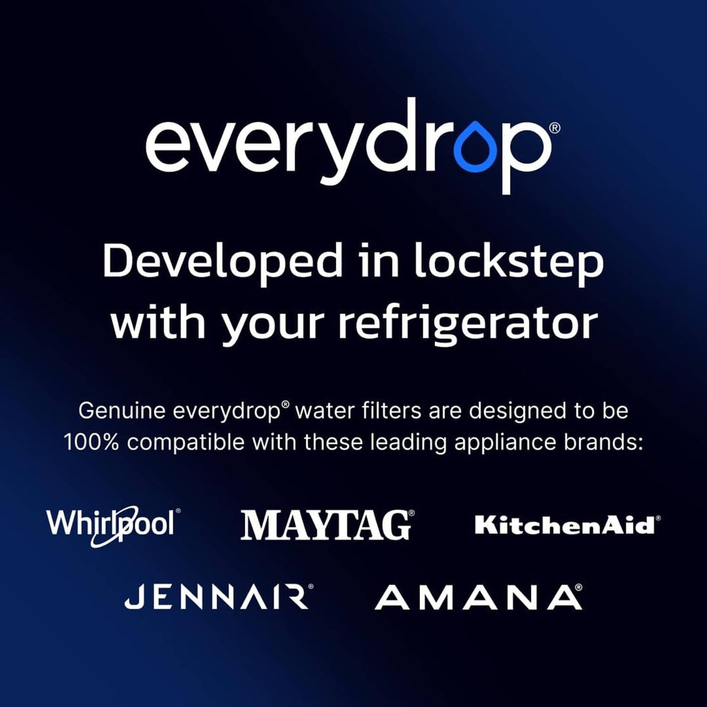 everydrop water filter compatibility graphic with appliance brand logos.