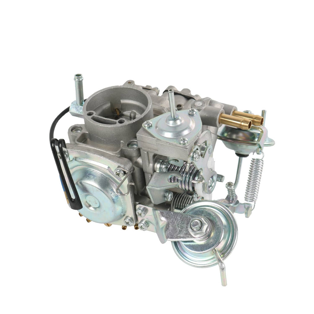 Carburetor assembly with mounting bracket and large intake bell, metallic silver finish