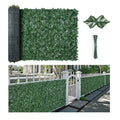 Artificial faux ivy privacy fence screen panel, green leaf texture, 96x72 in