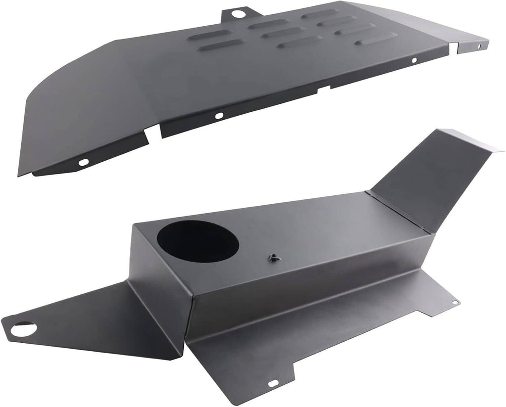 Cold air intake kit heat shield and air box housing, satin black finish