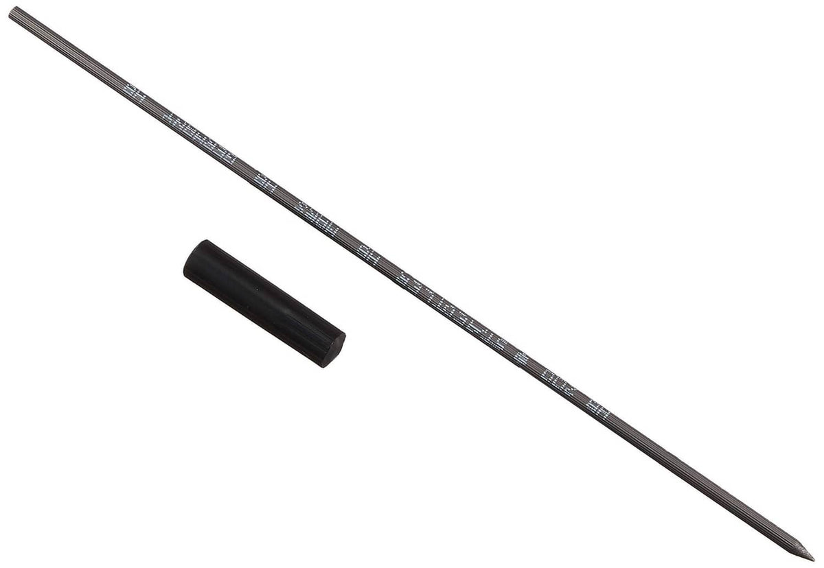 2mm HB carbon lead refills with one protective sleeve, two leads visible