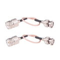 Two-pack RG316 BNC male to UHF female SO-259 coax extension adapter cables, 6 in