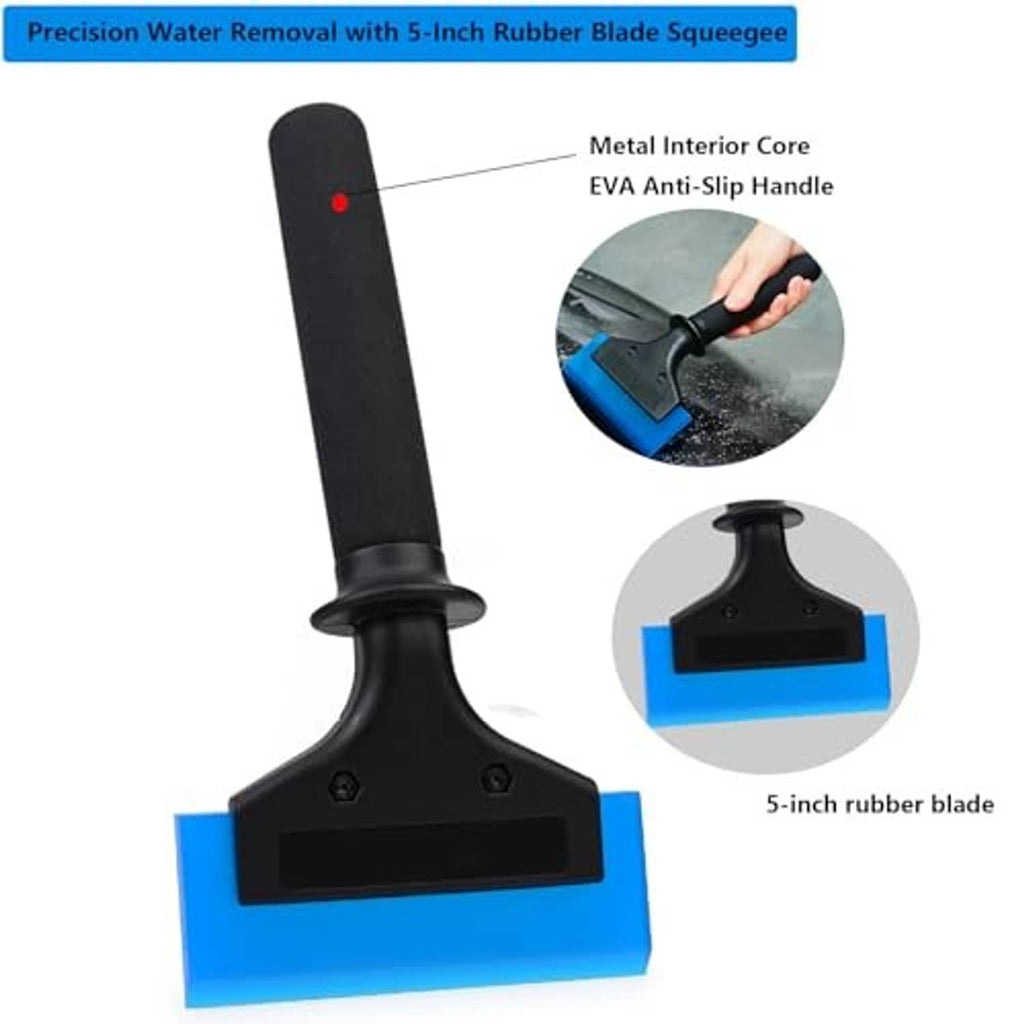 5-inch rubber blade squeegee with EVA anti-slip handle for water removal