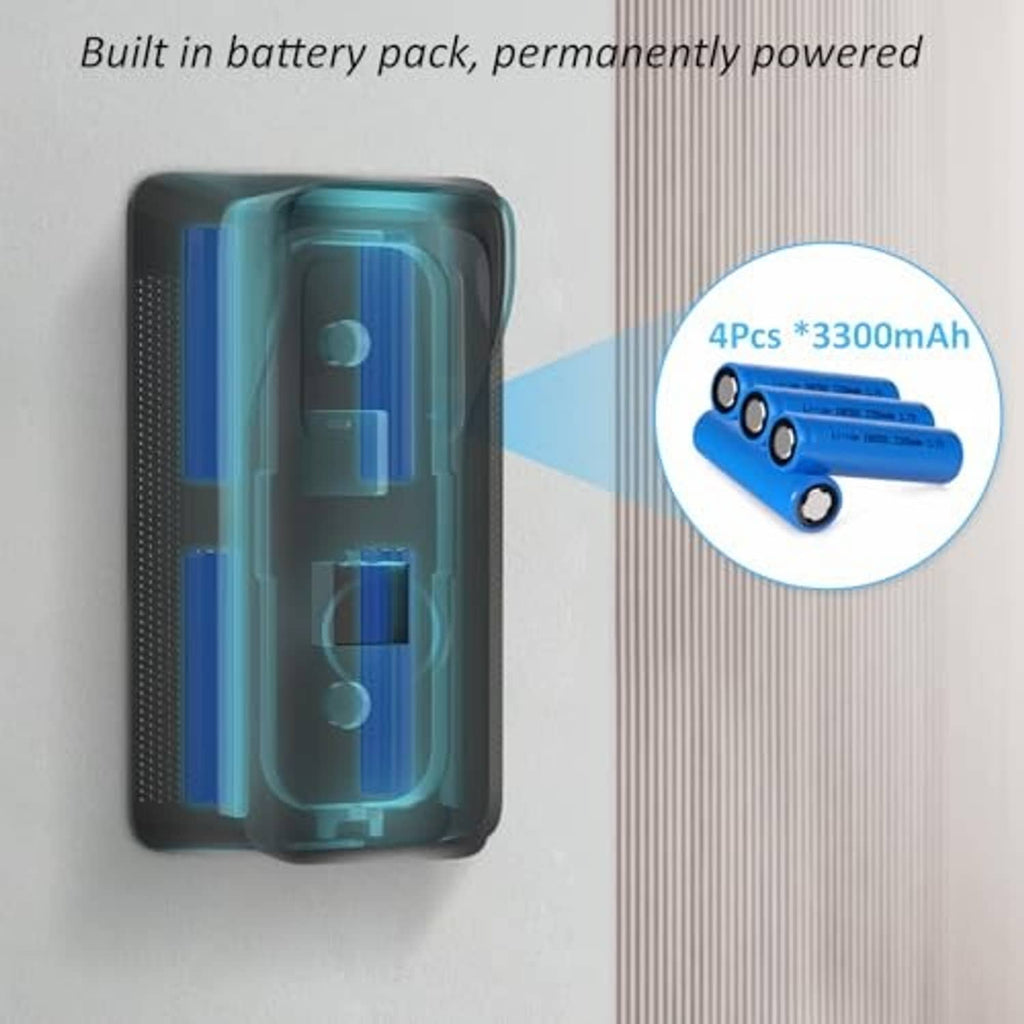 Black solar doorbell charger with built-in battery pack illustration