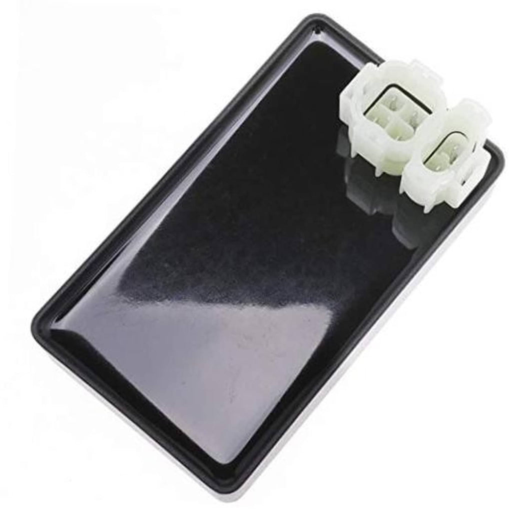 CDI ignition control box with black housing and white multi-pin connector, rectangular