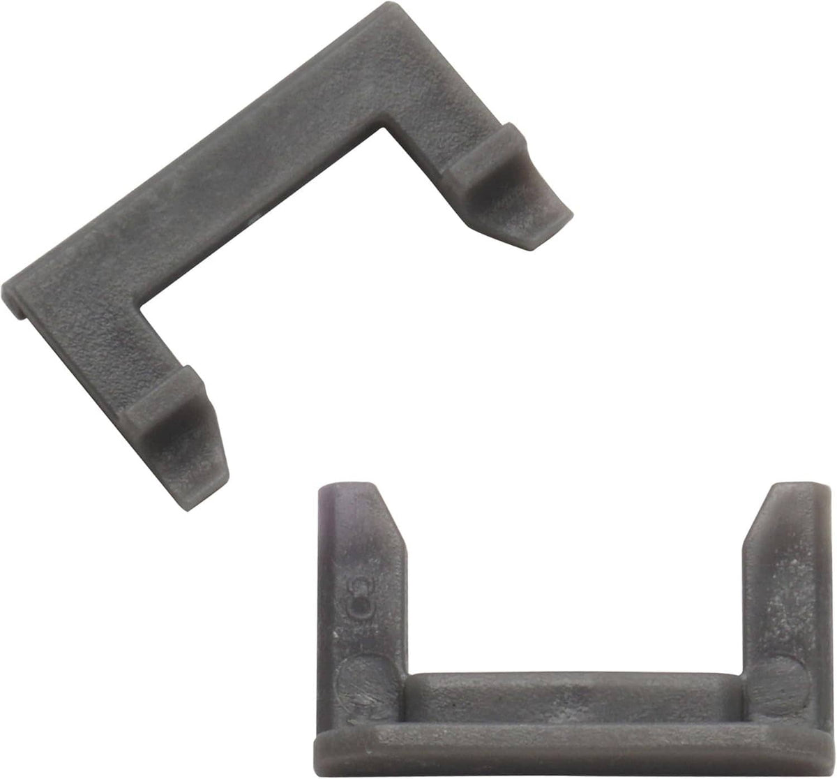 Gray plastic 86-degree angle restriction clip, two-prong stop piece