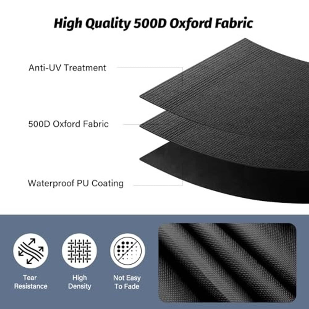 Black 500D oxford fabric canopy top with waterproof PU coating and anti-UV finish