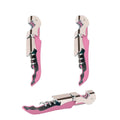 Pink and silver waiter corkscrew wine opener set, includes two openers