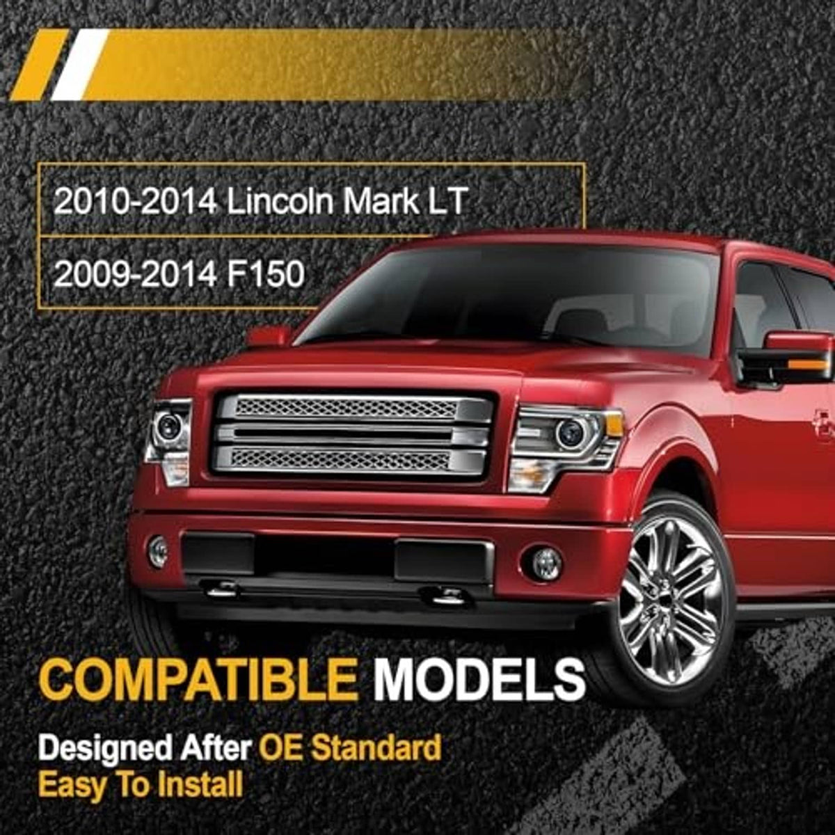 Pickup truck compatibility graphic for front passenger seat trim cover