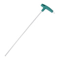 4mm extra-long T-handle hex key wrench with green grip and chrome shaft