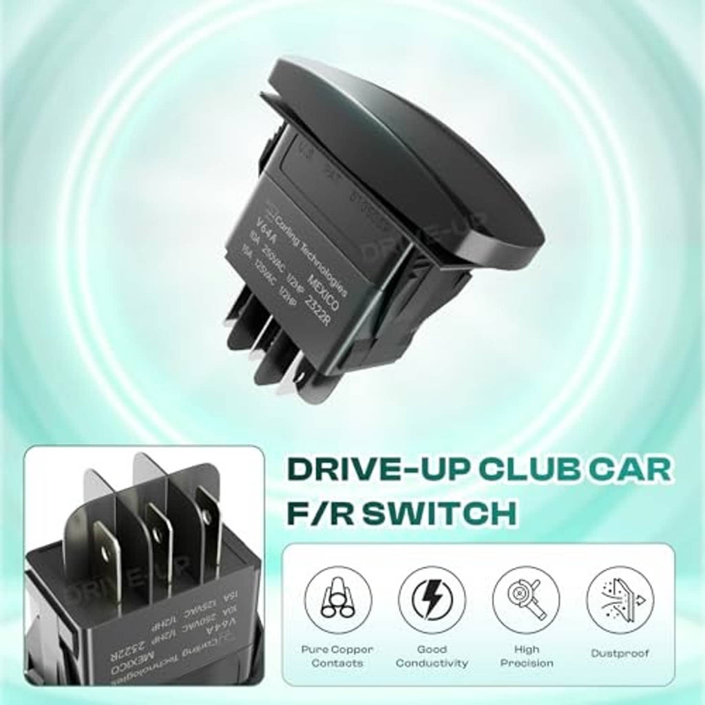 Black drive-up forward/reverse switch with curved rocker cover and pin connector