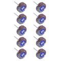Set of 10 flap sanding wheels, 80-grit abrasive discs with metal shanks