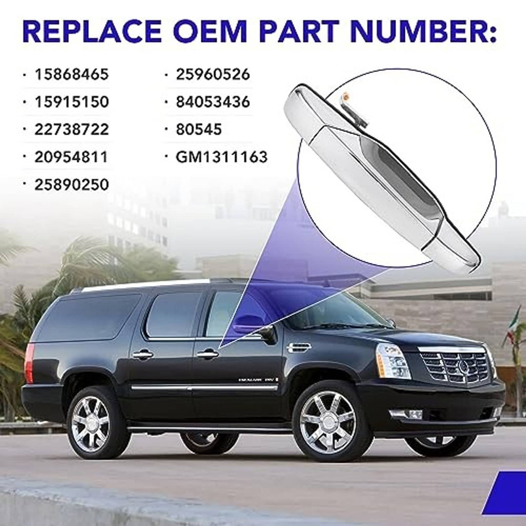Chrome door handle on SUV door exterior