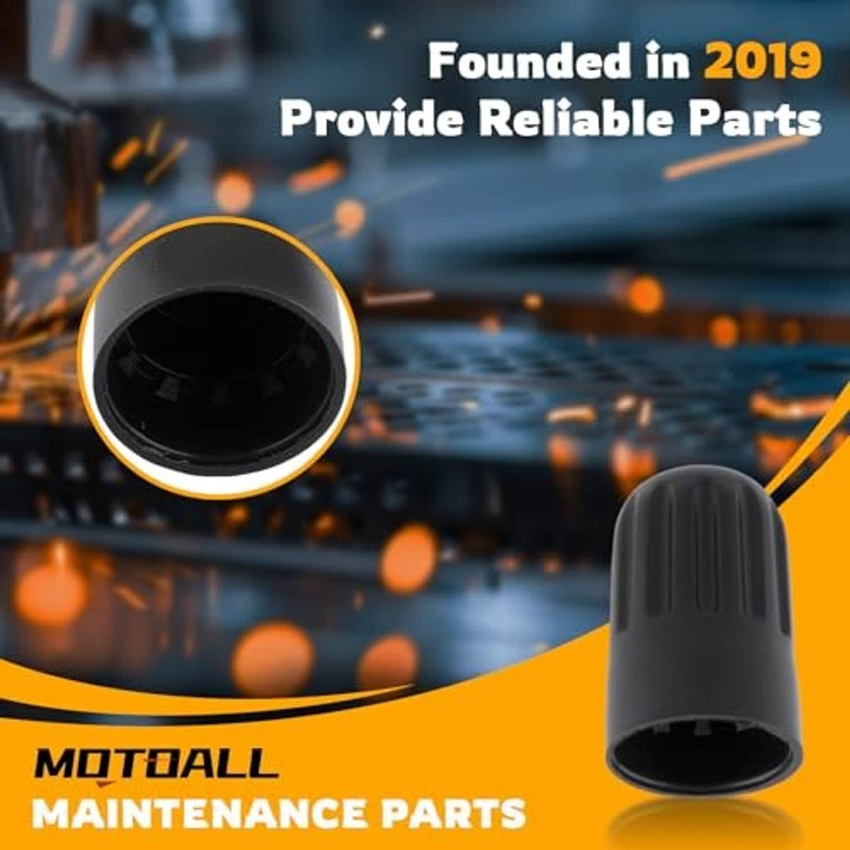 Black tire valve stem cap with ridged texture for secure fit