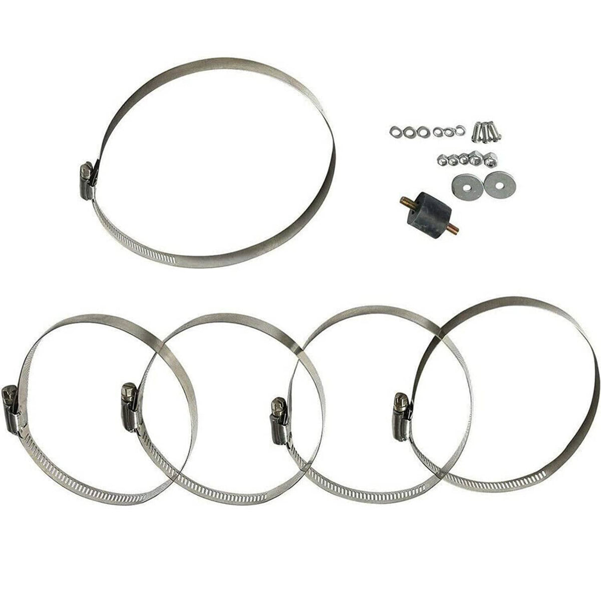 Cold air intake kit stainless hose clamps and bands set for 4-inch heat-shield installation