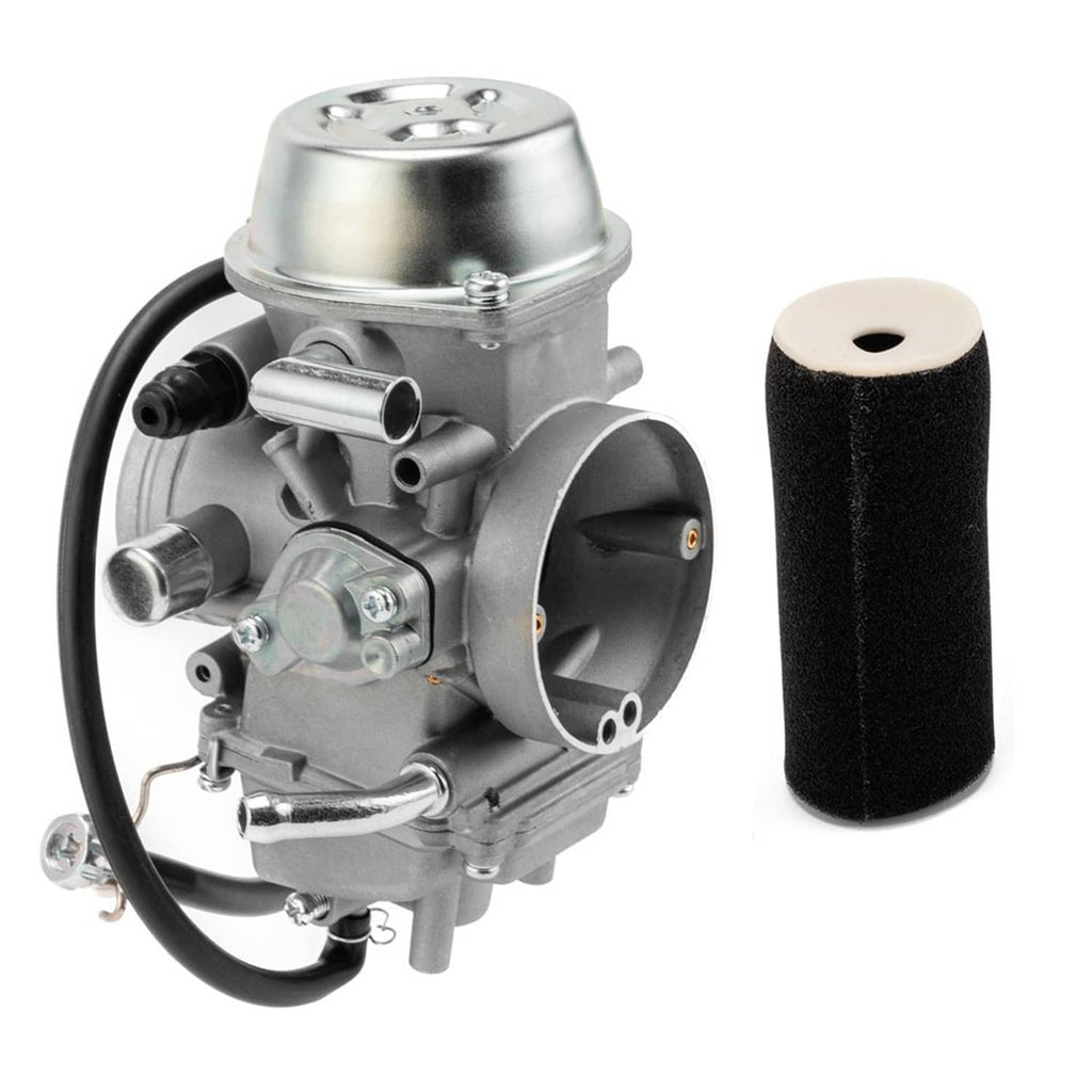 Carburetor with foam air filter and metal throttle body, side view