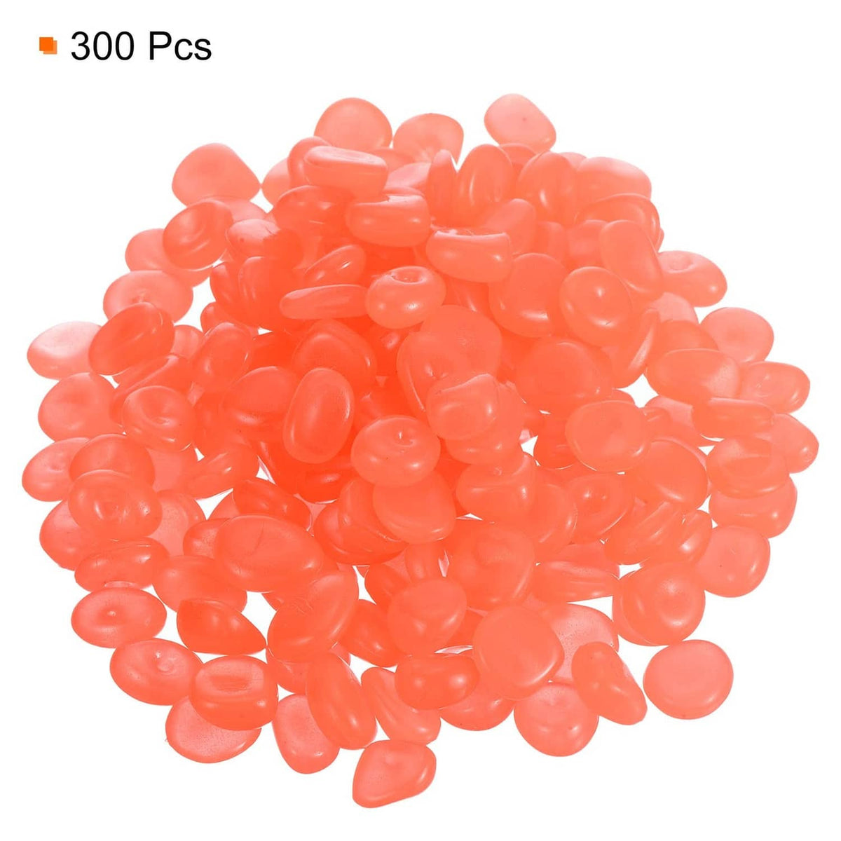 Orange glow rocks pebble set, about 300 resin oval stones