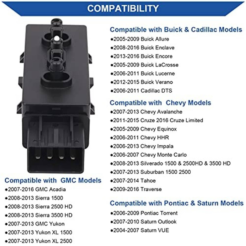 Black seat adjustment switch with mounting tabs and 8-pin plug