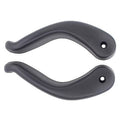 Black seat adjustment lever handle pair with mounting holes and curved grips
