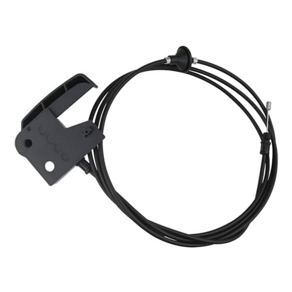 Black hood release cable pull handle assembly with bracket housing and cable