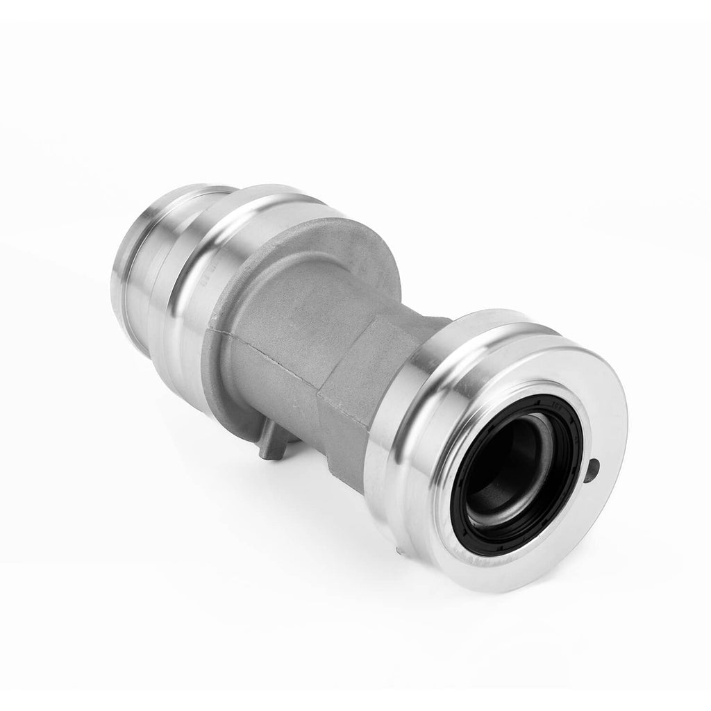 Rear axle bearing housing carrier hub angled view with black seal and metal rings