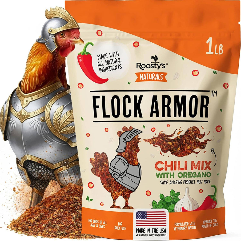 Poultry dewormer chili mix pouch, Flock Armor with oregano, 1 lb bag